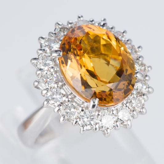 ベリルxダイヤモンド プラチナリング B: 5.42 ct D: 1.26ct Pt900