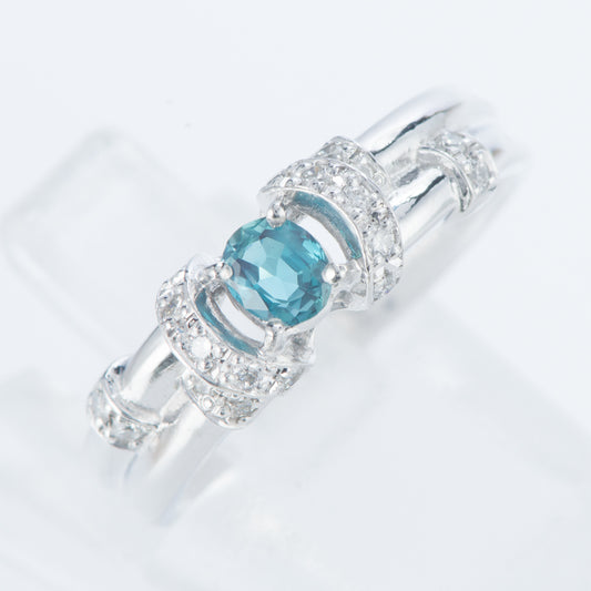 アレキサンドライトxダイヤモンド プラチナリング Al: 0.23 ct D: 0.13ct Pt900