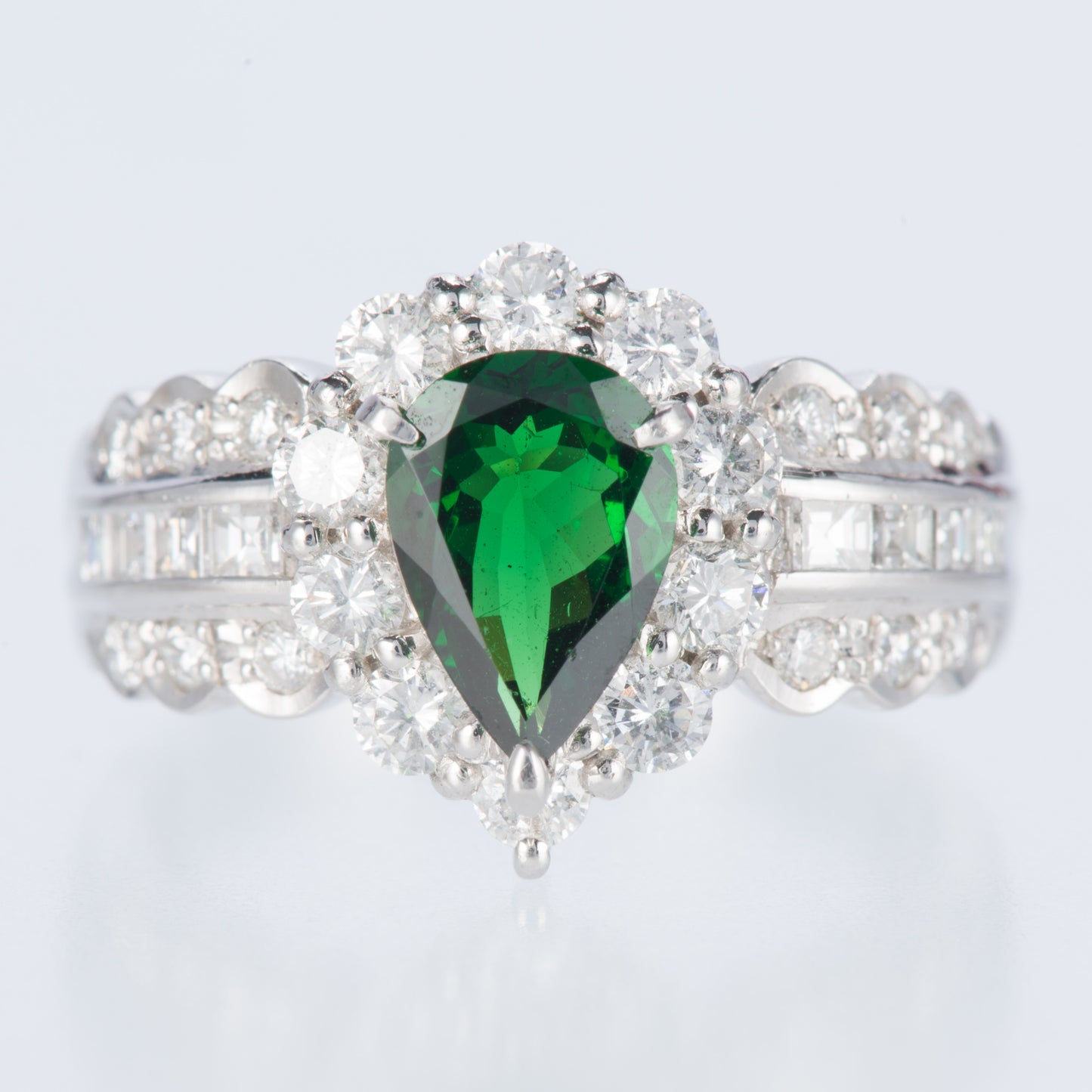 グリーンガーネット×ダイヤモンド プラチナリング GG: 1.11 ct D: 1.03ct Pt900