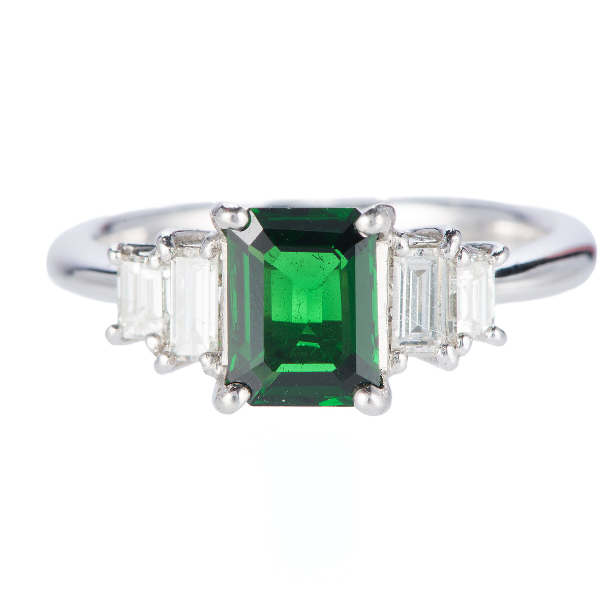 グリーンガーネット×ダイヤリング 1.24ct 正面画像