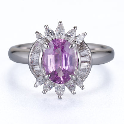 非加熱 ピンクサファイア リング 1.41ct マダガスカル産 GIA