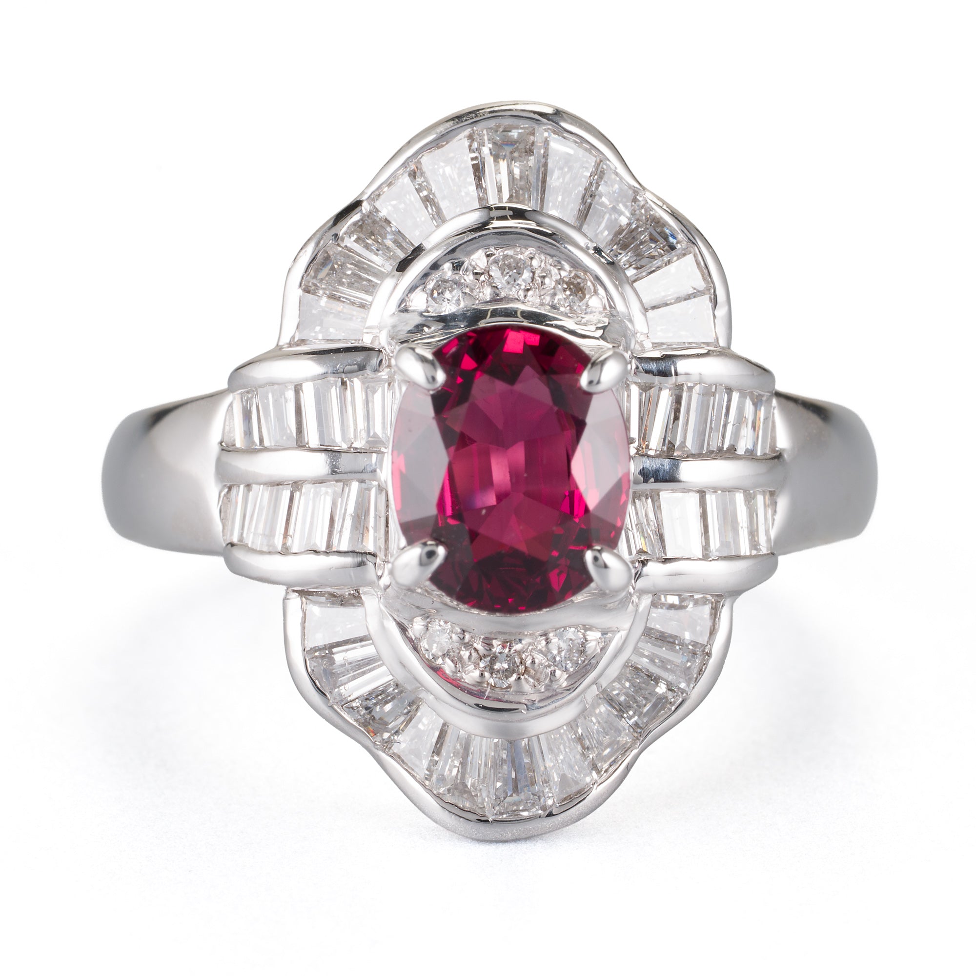 タンザニア産ルビーxダイヤモンド プラチナ製リング R: 1.52ct D:1.16