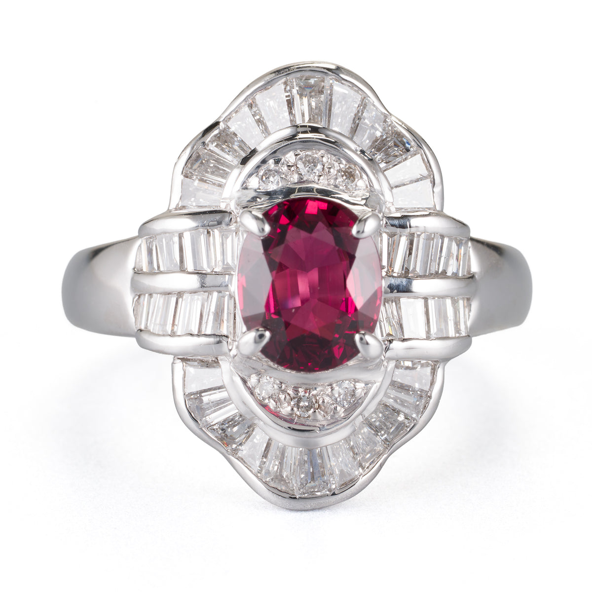タンザニア産ルビーxダイヤモンド プラチナ製リング R: 1.52ct D:1.16 