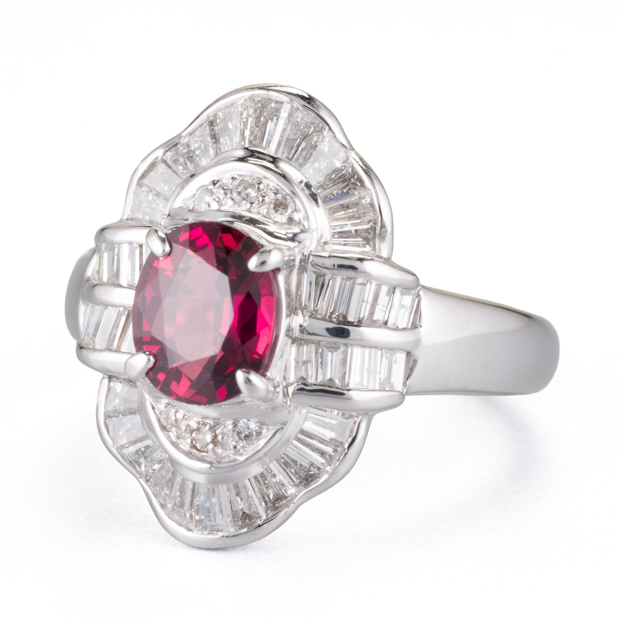 タンザニア産ルビーxダイヤモンド プラチナ製リング R: 1.52ct D:1.16