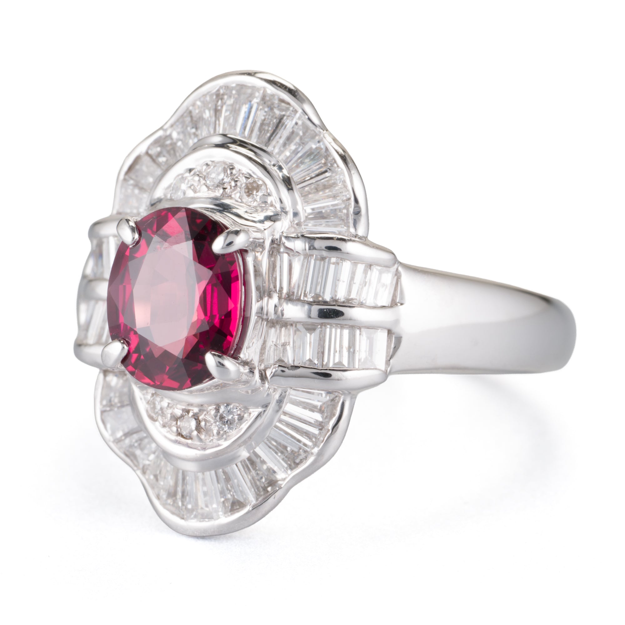 タンザニア産ルビーxダイヤモンド プラチナ製リング R: 1.52ct D:1.16