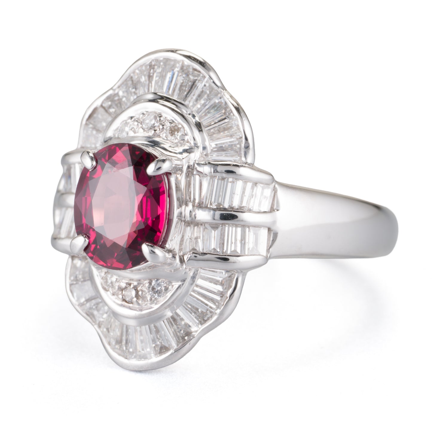 タンザニア産ルビーxダイヤモンド　プラチナ製リング  R: 1.52ct D:1.16ct Pt900　GIA