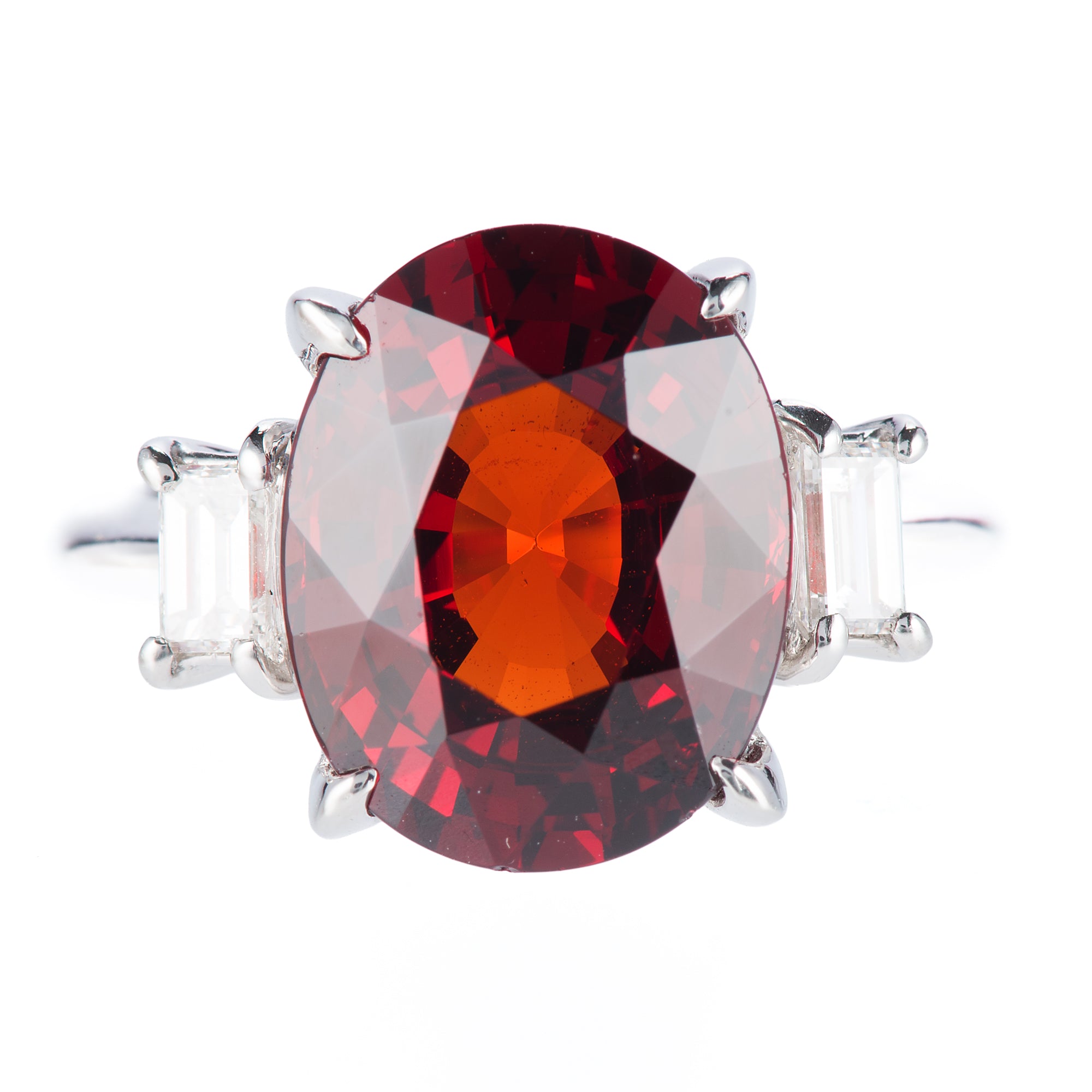 スペサルティンガーネット×ダイヤリング 7.71ct Pt900【ZUISHO
