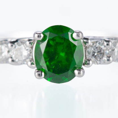 0.94ct デマントイドガーネット　プラチナリング(DG:0.94ct D:0.30ct Pt900)