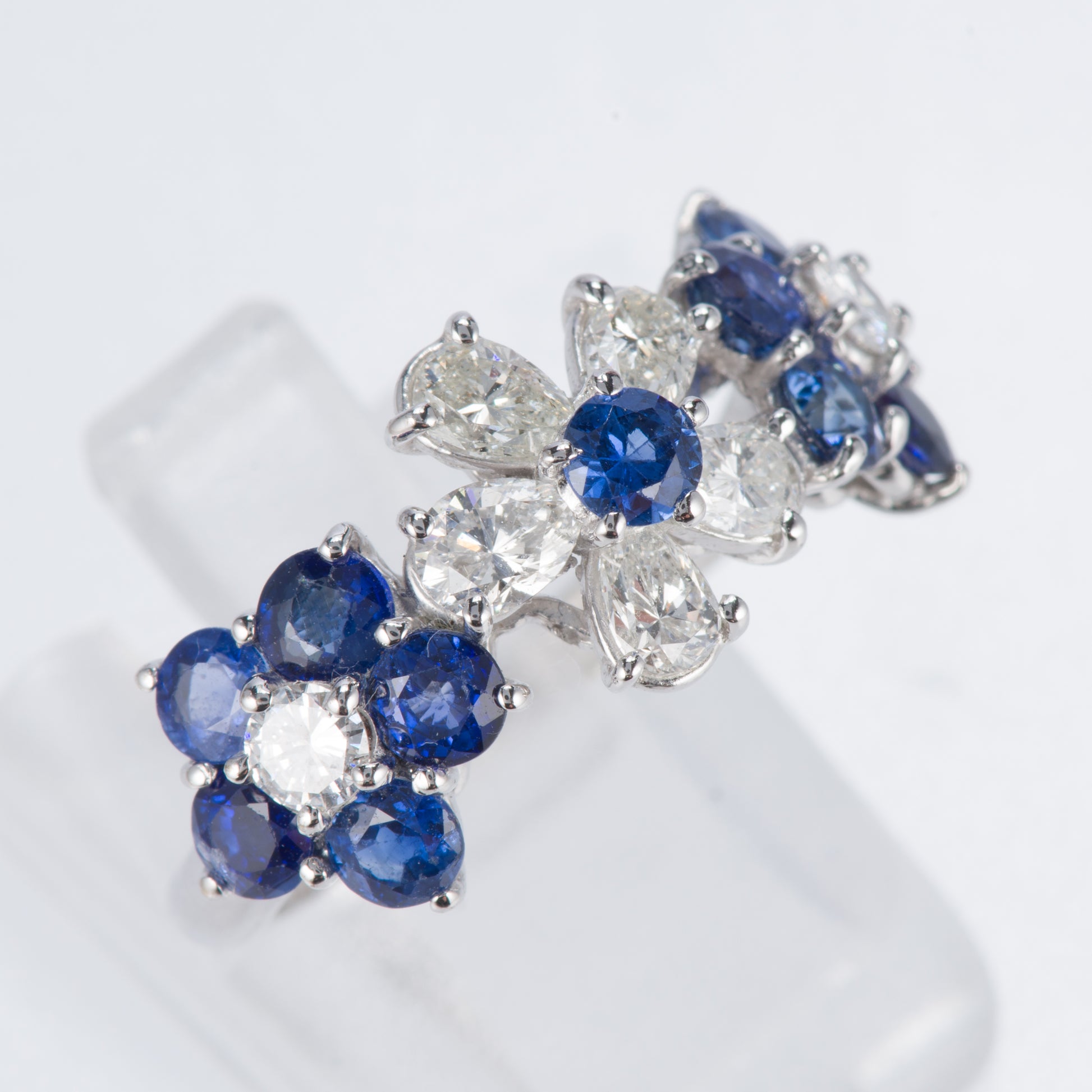 ブルーム サファイアxダイヤモンド ホワイトゴールドリング S: 2.1 ct D: 1ct K18WG