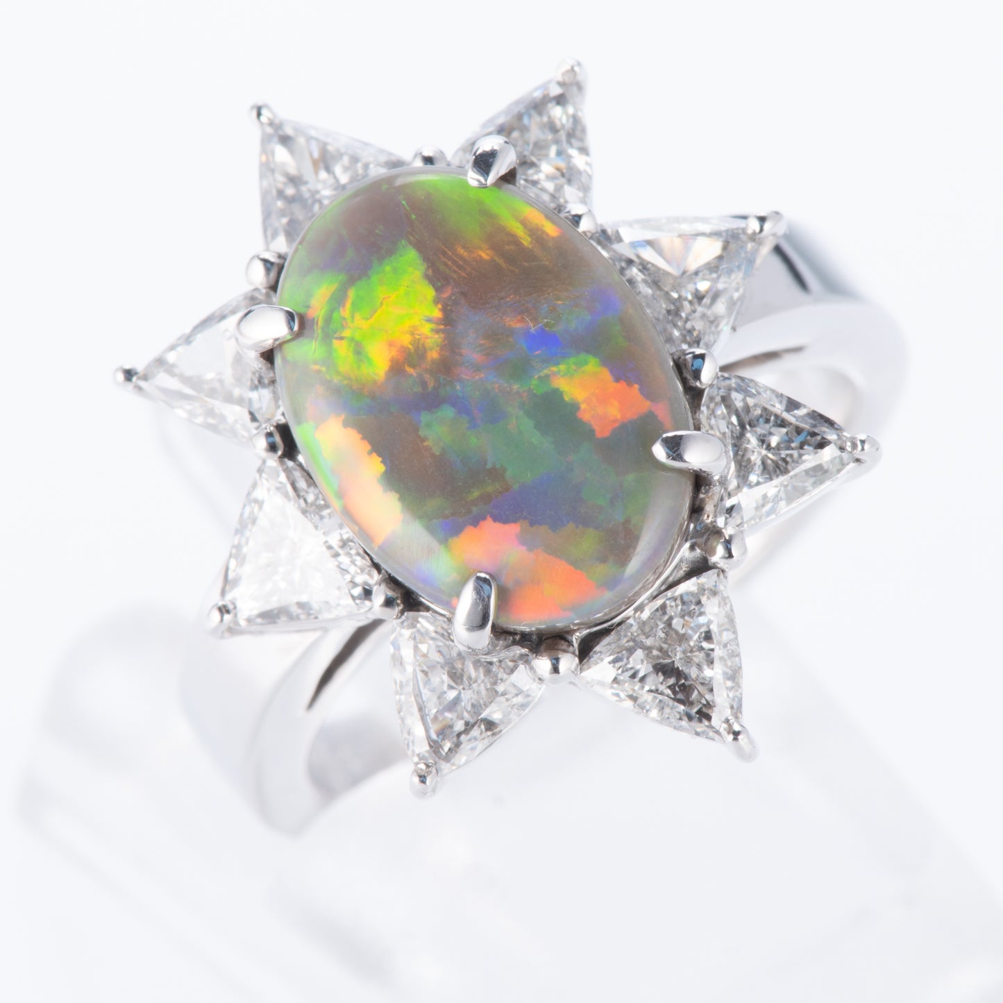 2.87ct セミブラックオパールダイヤモンドプラチナリング