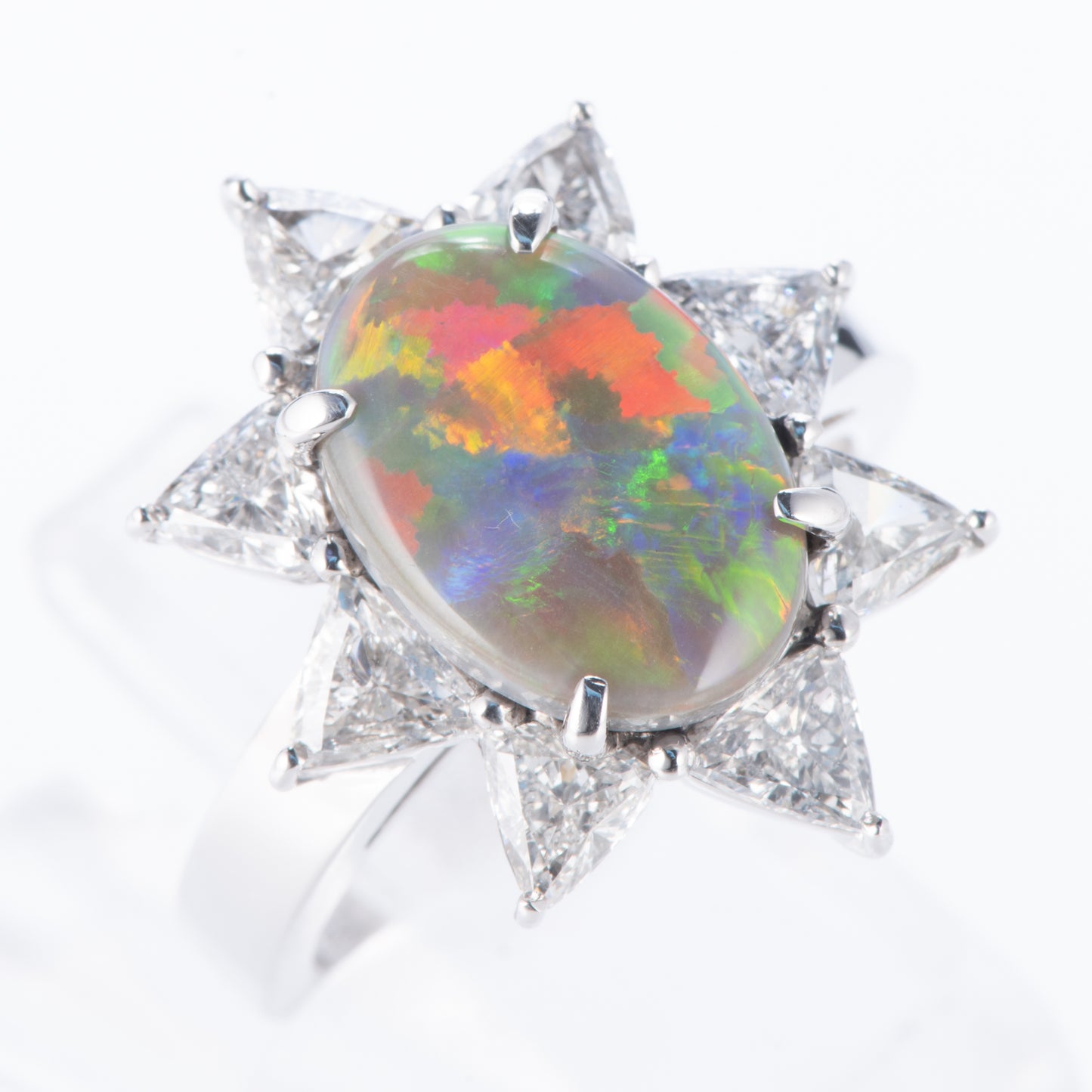 2.87ct セミブラックオパールダイヤモンドプラチナリング