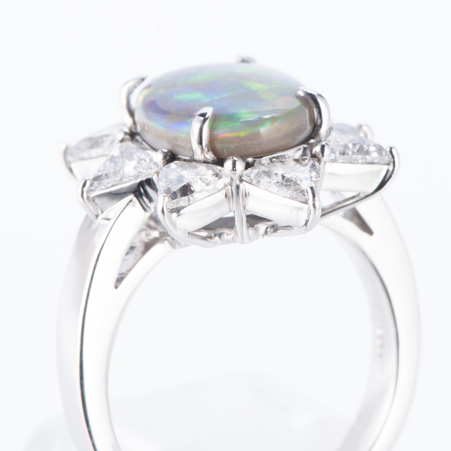 2.87ct セミブラックオパールダイヤモンドプラチナリング