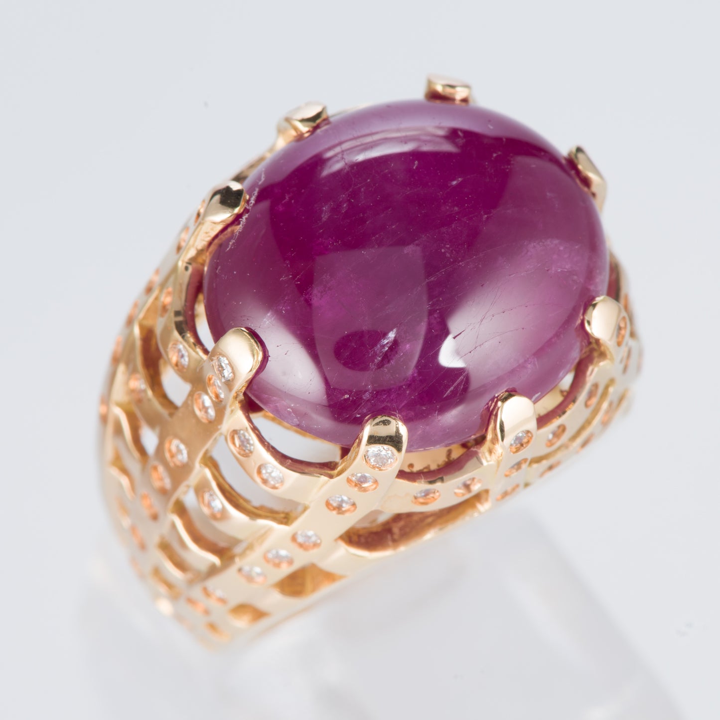 スタールビーxダイヤモンド 0リング SR: 22.089 ct D: 0.62ct K18PG