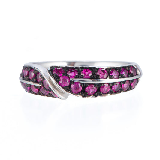 リーフ ルビーホワイトゴールドリング R: 0.92ct K18WG