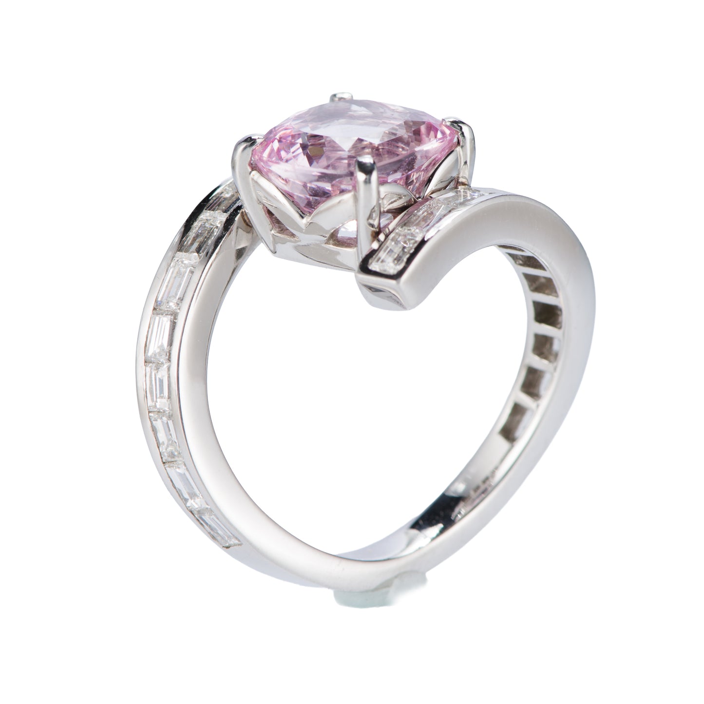 4.43ct ピンクサファイアプラチナリング S:4.43ct D:1.04ct Pt900 GIA