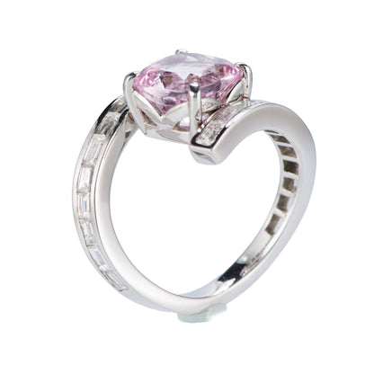 4.43ct ピンクサファイアプラチナリング S:4.43ct D:1.04ct Pt900 GIA