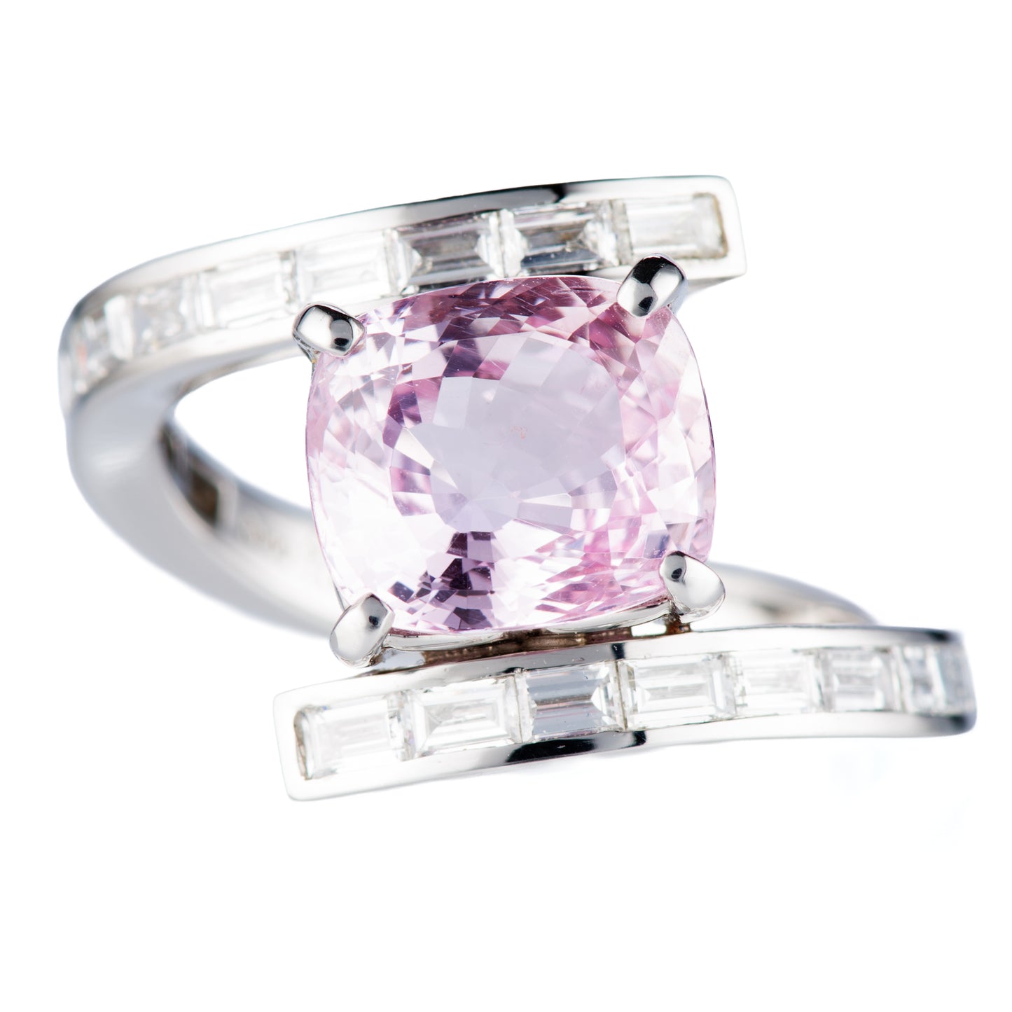 4.43ct ピンクサファイアプラチナリング S:4.43ct D:1.04ct Pt900 GIA