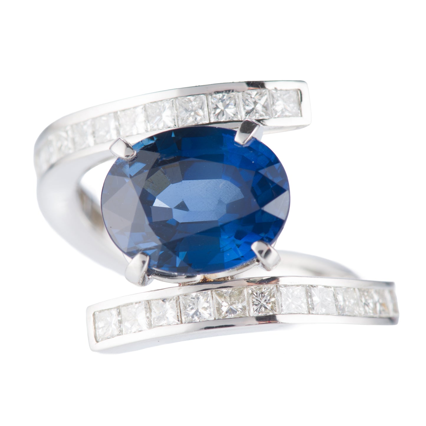 4.84ct ブルーサファイアプラチナリング S:4.84ct D:1.14ct Pt900 GIA