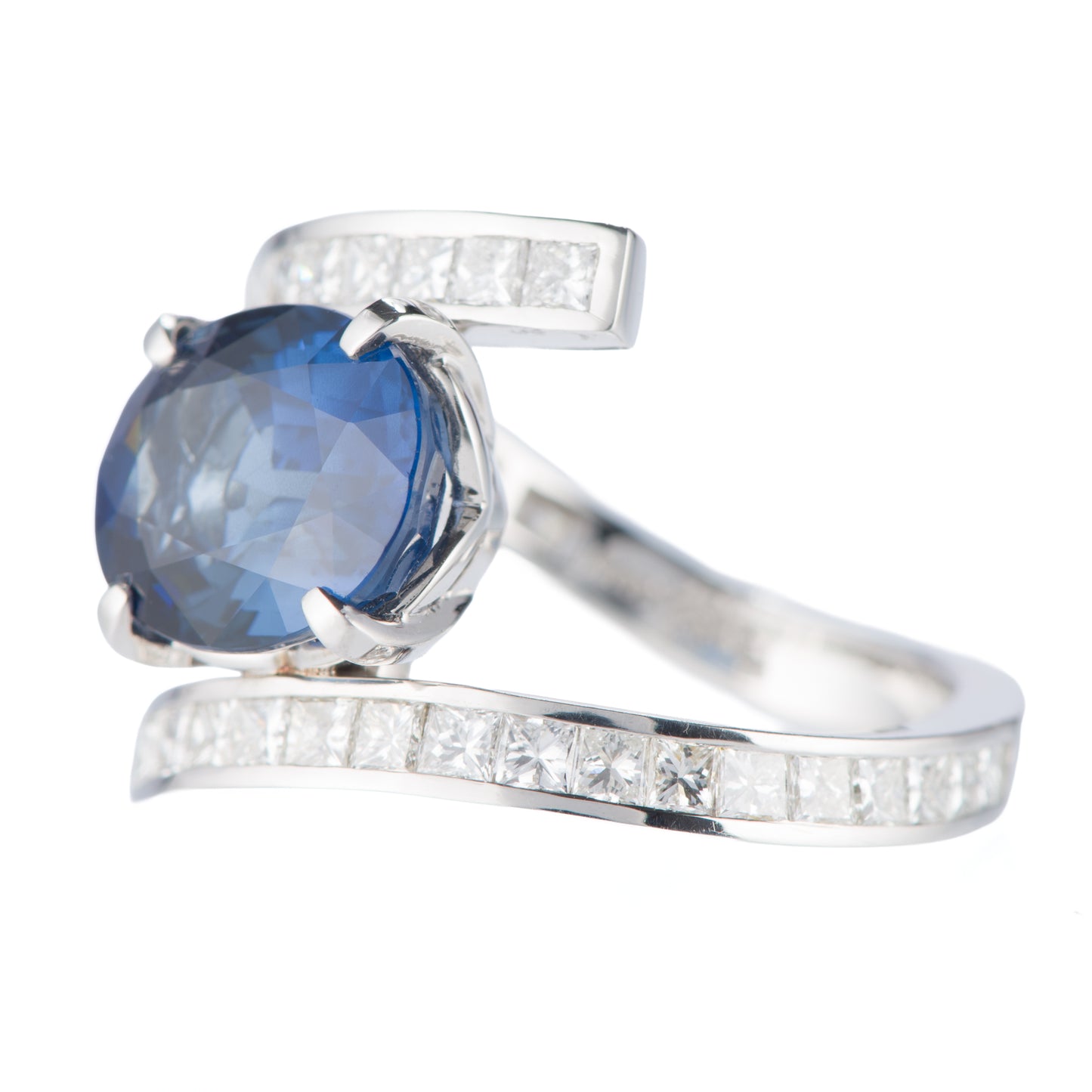 4.84ct ブルーサファイアプラチナリング S:4.84ct D:1.14ct Pt900 GIA