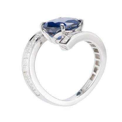 4.39ct ブルーサファイアプラチナリング S:4.39ct D:1.12ct Pt900 GIA