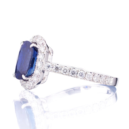 2.7ct サファイアプラチナリング S:2.71ct D:0.75ct Pt950