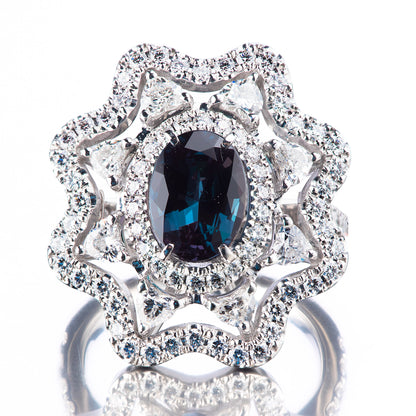 2ct アレキサンドライトプラチナリング(AL:2.07ct D:1.77ct Pt950)