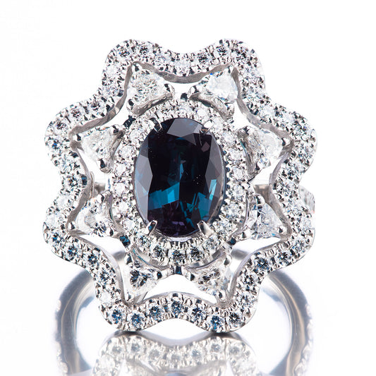 2ct アレキサンドライトプラチナリング(AL:2.07ct D:1.77ct Pt950)