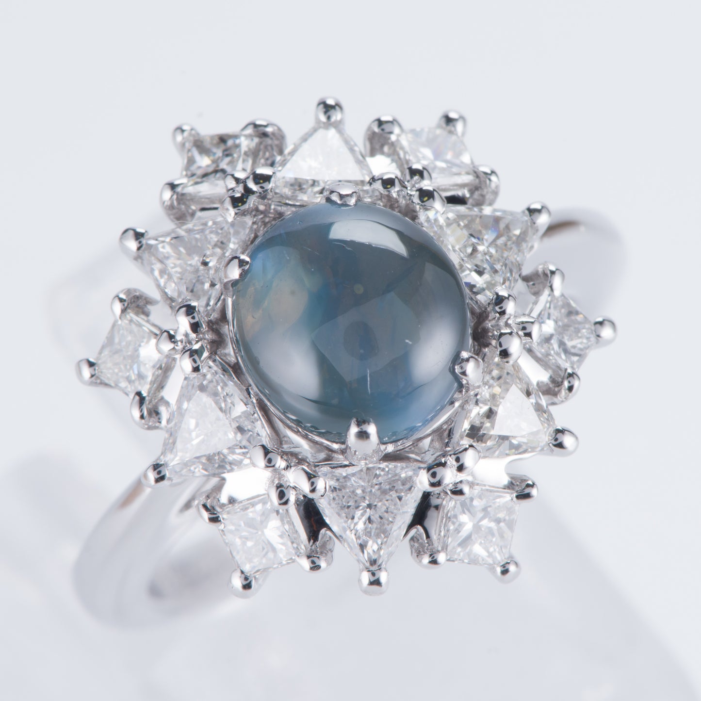 ハローリング アレキサンドライトキャッツxダイヤモンド プラチナリング Al: 2.95 ct D: 1.34ct Pt950