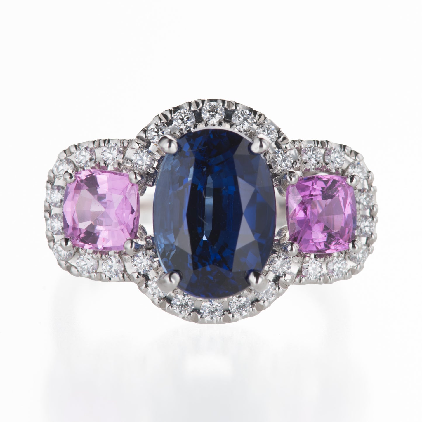 5ct サファイアプラチナリング S:5.18ct PS:1.50 D:0.64ct Pt950