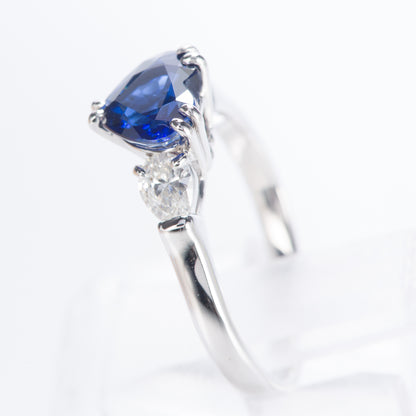 ロイヤルブルーサファイアxダイヤモンド プラチナリング S: 1.73ct D: 0.43ct Pt900