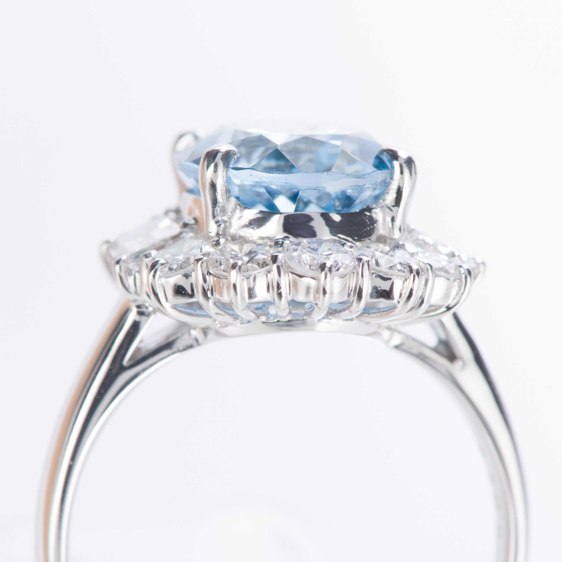 アクアマリンxダイヤモンド プラチナリング Aq: 3.52ct D: 1.29ct Pt900