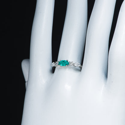 ブラジル産パライバトルマリンxダイヤモンドプラチナ製リング(0.39ct 0.37 Pt950 GIA)