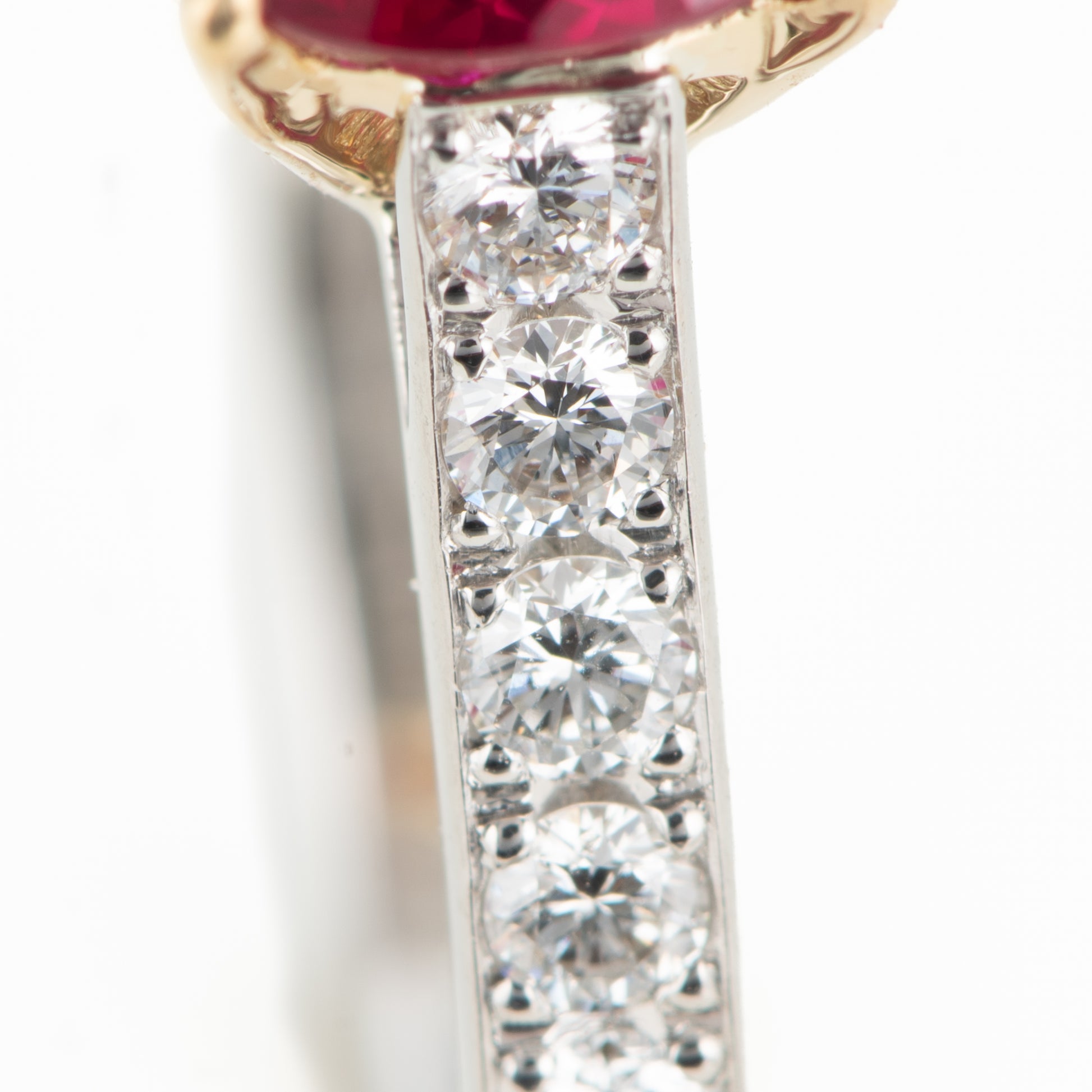 ビルマ産ルビー　ピジョンブラッドプラチナリング R: 1.47ct D:0.52ct Pt900/K18YG