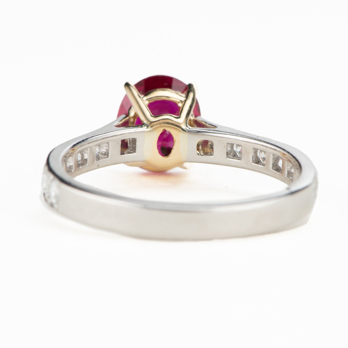 ビルマ産ルビー　ピジョンブラッドプラチナリング R: 1.47ct D:0.52ct Pt900/K18YG