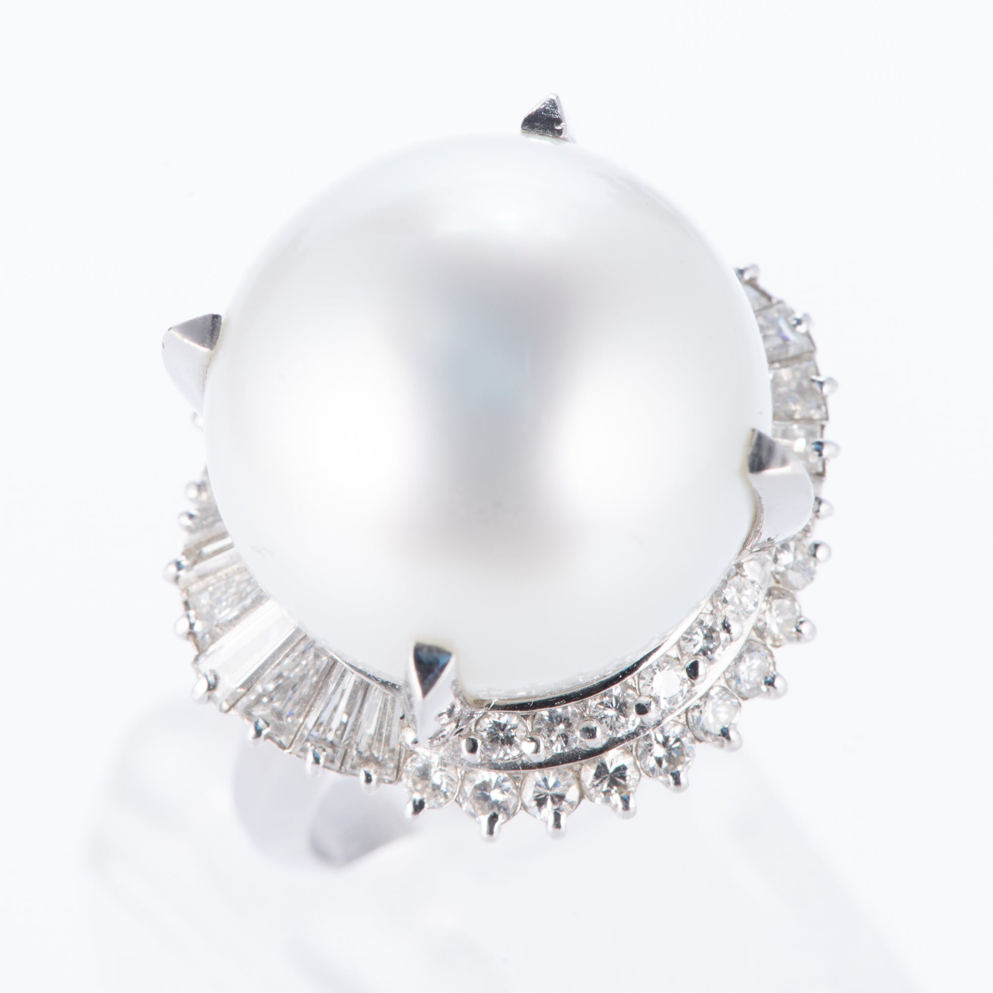 南洋パールxダイヤモンド プラチナリング P: 15.7mm D: 1.34ct Pt900