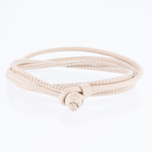 レザーブレスレット兼チョーカー ベージュ ドイツ製