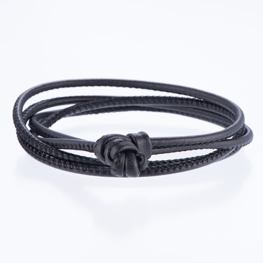 レザーブレスレット兼チョーカー ブラック ドイツ製