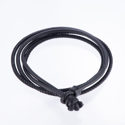 レザーブレスレット兼チョーカー ブラック ドイツ製