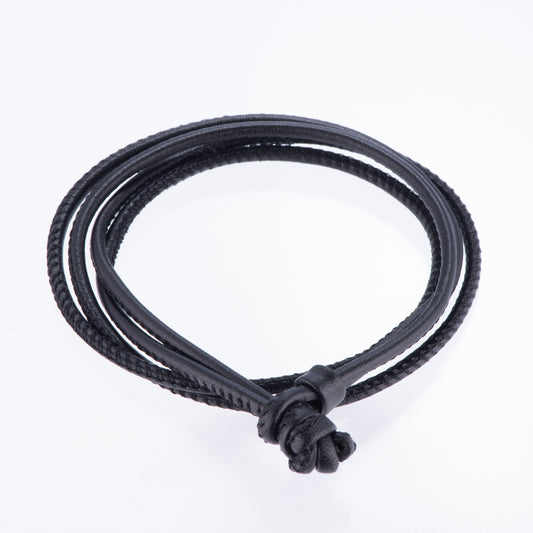 レザーブレスレット兼チョーカー ブラック ドイツ製