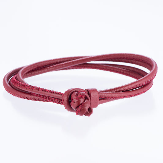 レザーブレスレット兼チョーカー ボルドー ドイツ製