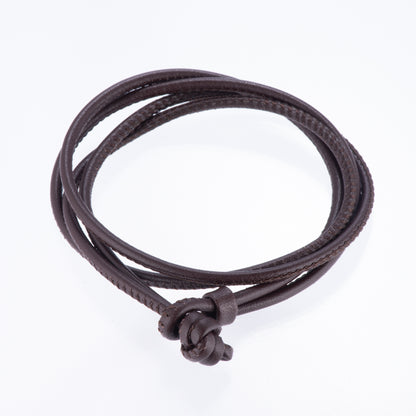 レザーブレスレット兼チョーカー ブラウン ドイツ製