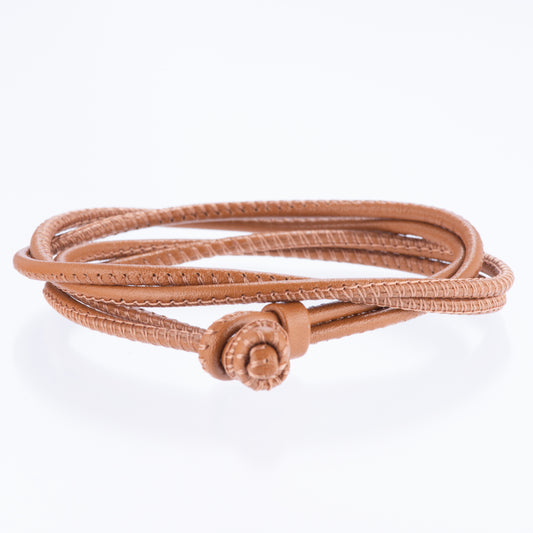 レザーブレスレット兼チョーカー コニャック ドイツ製