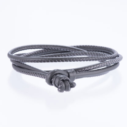 レザーブレスレット兼チョーカー グレー ドイツ製