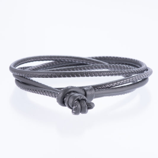 レザーブレスレット兼チョーカー グレー ドイツ製