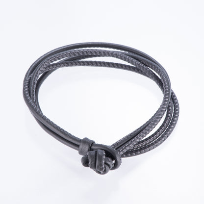 レザーブレスレット兼チョーカー グレー ドイツ製