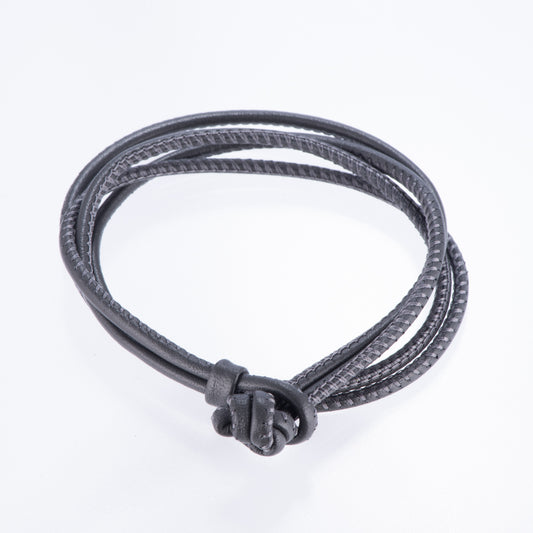 レザーブレスレット兼チョーカー グレー ドイツ製
