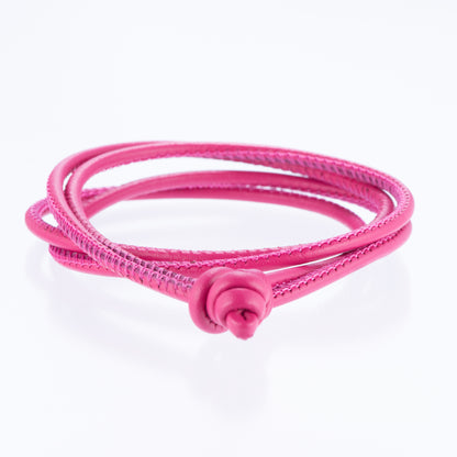 レザーブレスレット兼チョーカー ピンク ドイツ製