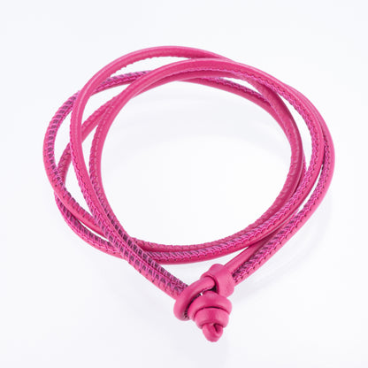 レザーブレスレット兼チョーカー ピンク ドイツ製