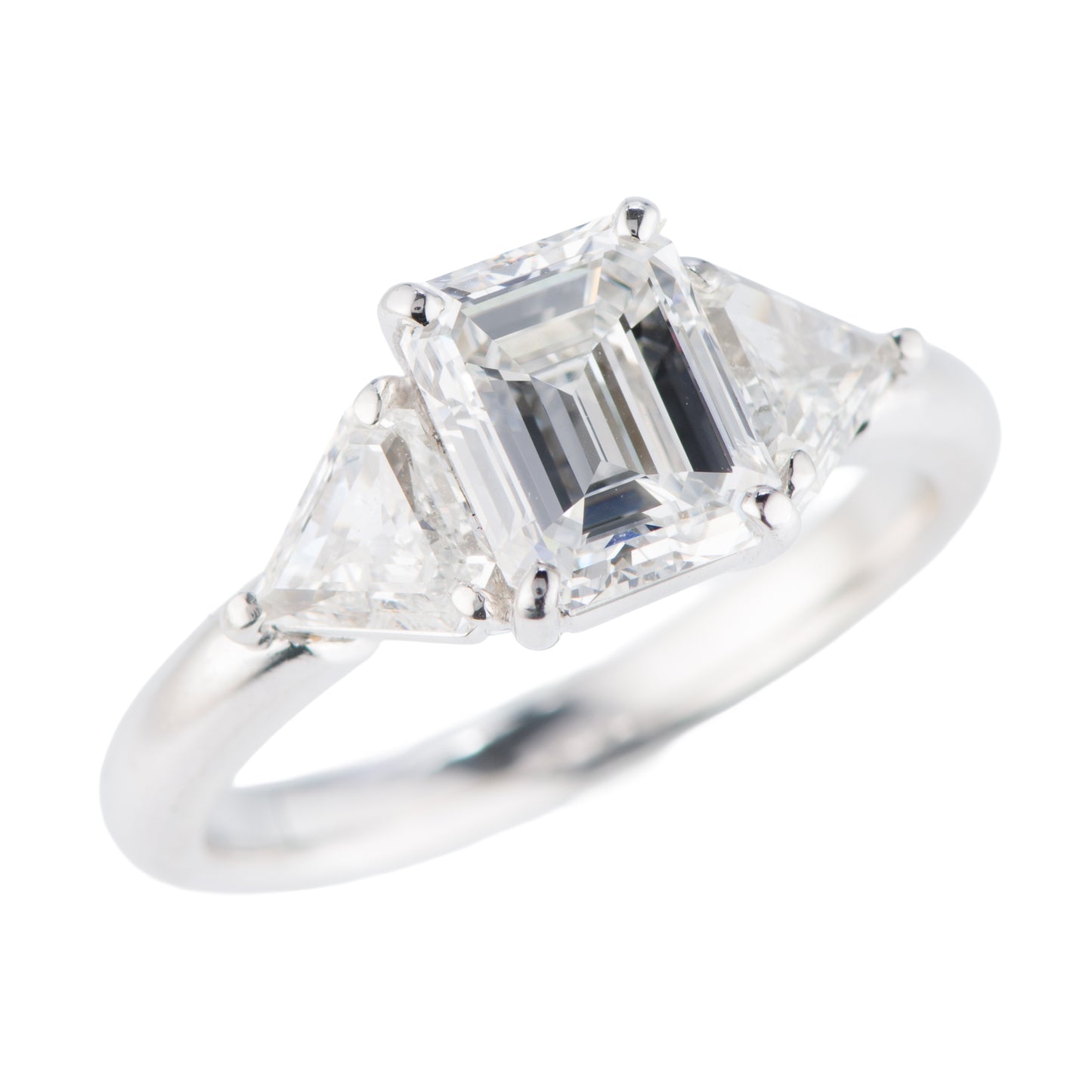 スリーストーン Fカラー インターナリーフローレス　ダイヤモンド プラチナリング D: 1.59ct 0.70ct Pt950