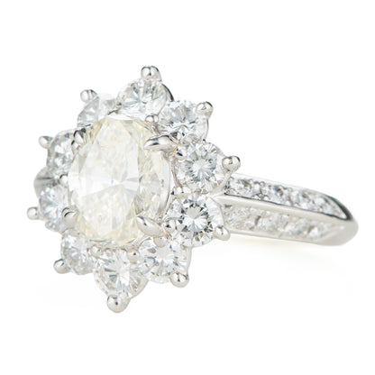 2.98cttw オーバルダイヤモンドダイヤモンド プラチナリング D: 1.51ct D: 1.47ct M I1 Pt900 GIA